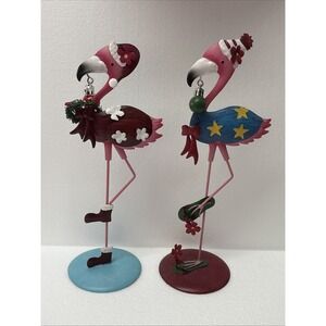 Christmas Indoor/Outdoor 12" Flamingos‎ Decor- 2 Set